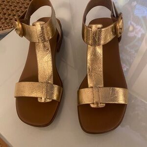 Naturalizer Gold Leather Sandals
